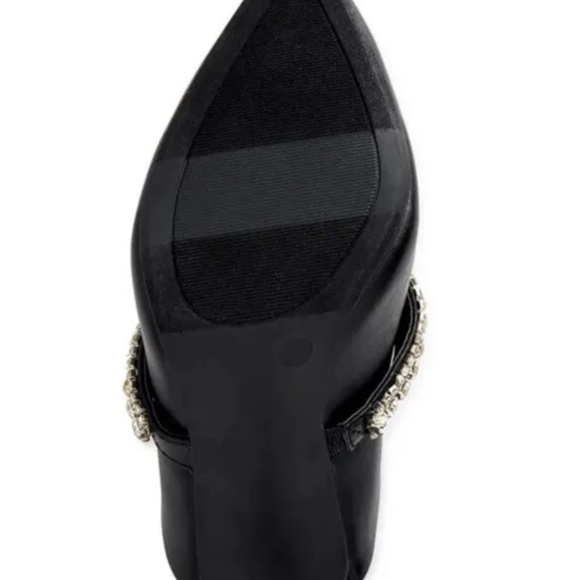 Scoop NYC Women’s Black Heels W/Rhinestone Strap Slip On Shoes Size 11 NEW - Picture 6 of 6